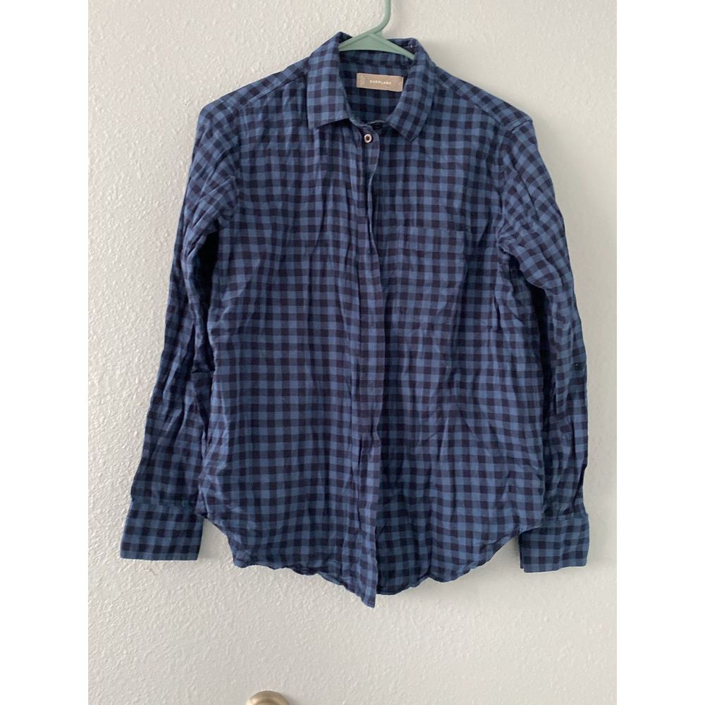 Everlane blue check button down